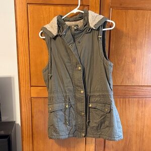 YMI Olive Green Hooded Vest